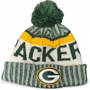 Green and white NFL Green Bay Packers beanie hat - Adult